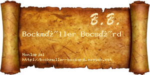 Bockmüller Bocsárd névjegykártya
